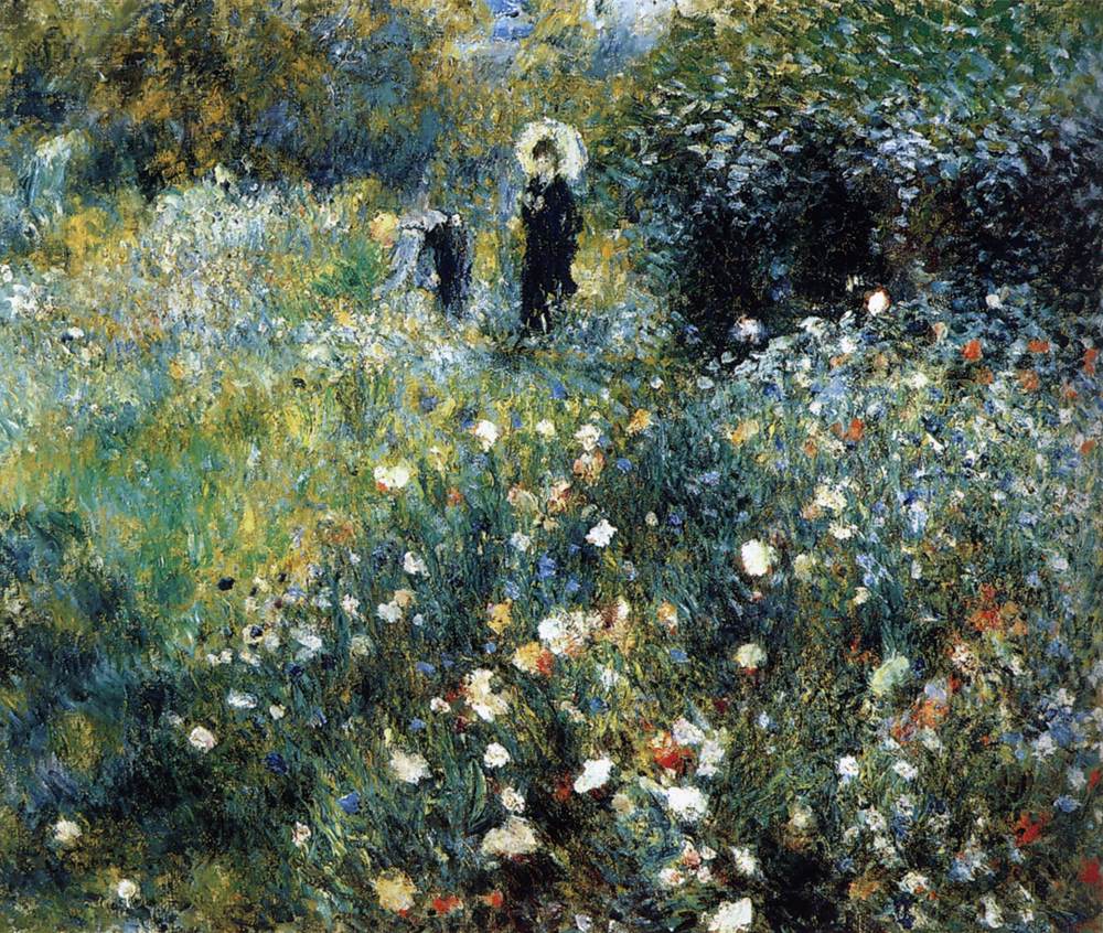 Woman with a Parasol in a Garden