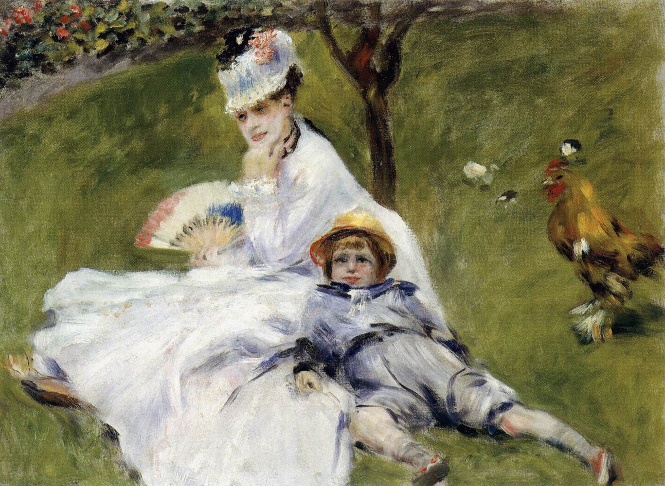 Camille Monet and Her Son Jean in Their Garden