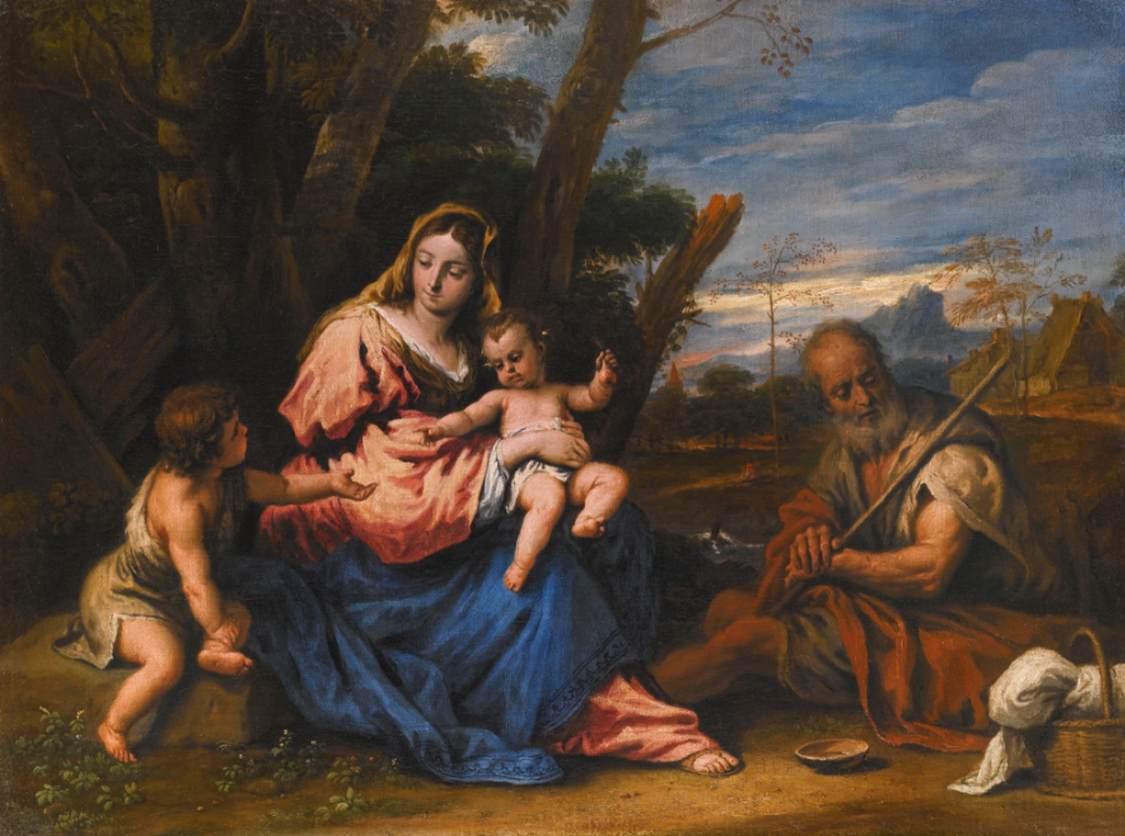 The Holy Family with the Infant St John the Baptist in a Landscape