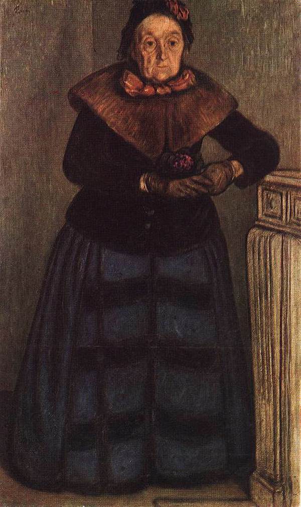 Old Woman with Violet