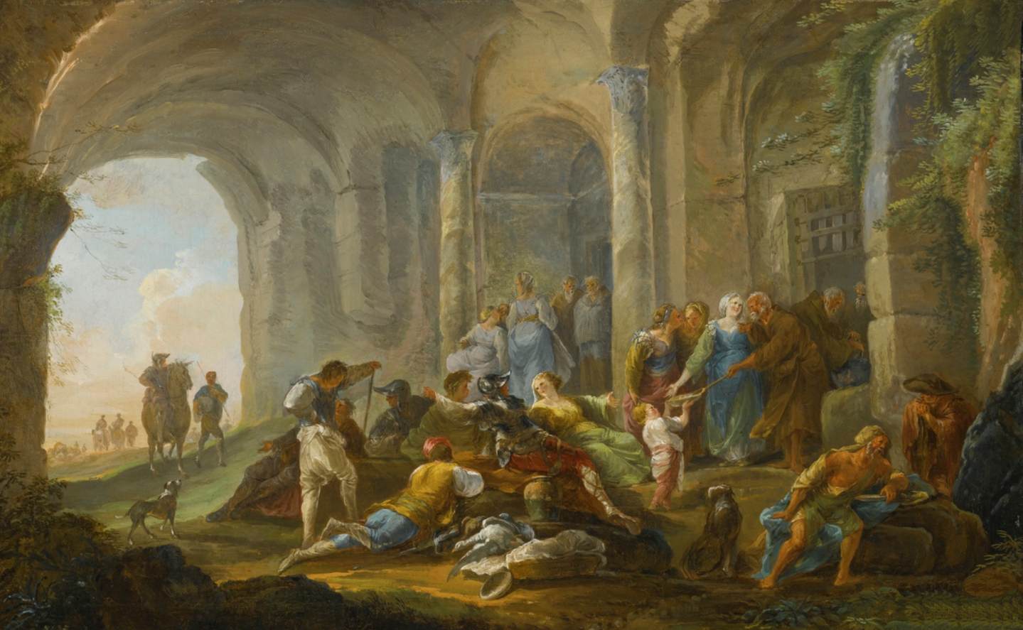 Roman Figures under an Arcade