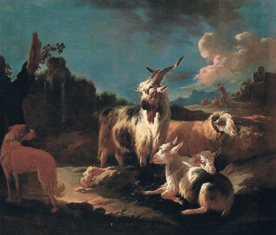 Southern Landscape with Goats and Sheep