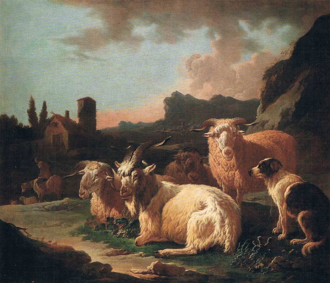 Southern Landscape with Goats and Sheep