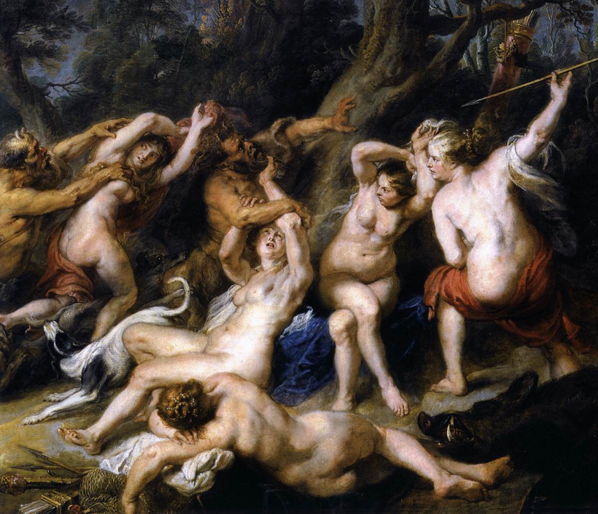 Diana and her Nymphs Surprised by the Fauns (detail)
