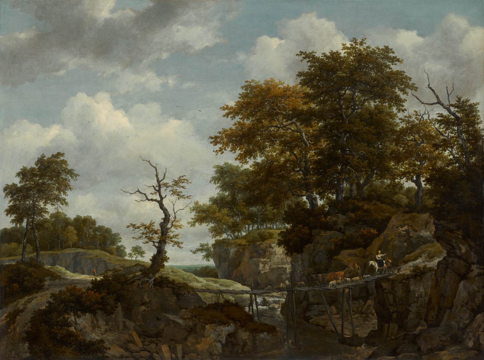 Landscape with Bridge, Cattle, and Figures