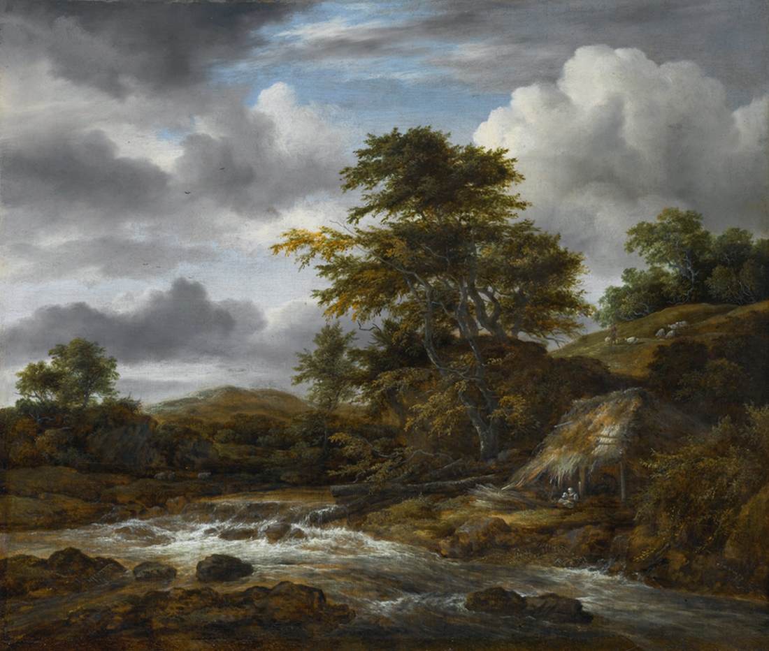 Low Waterfall in a Hilly Landscape