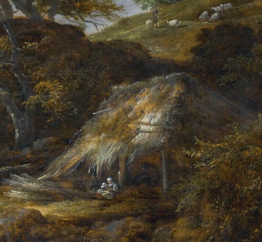 Low Waterfall in a Hilly Landscape (detail)