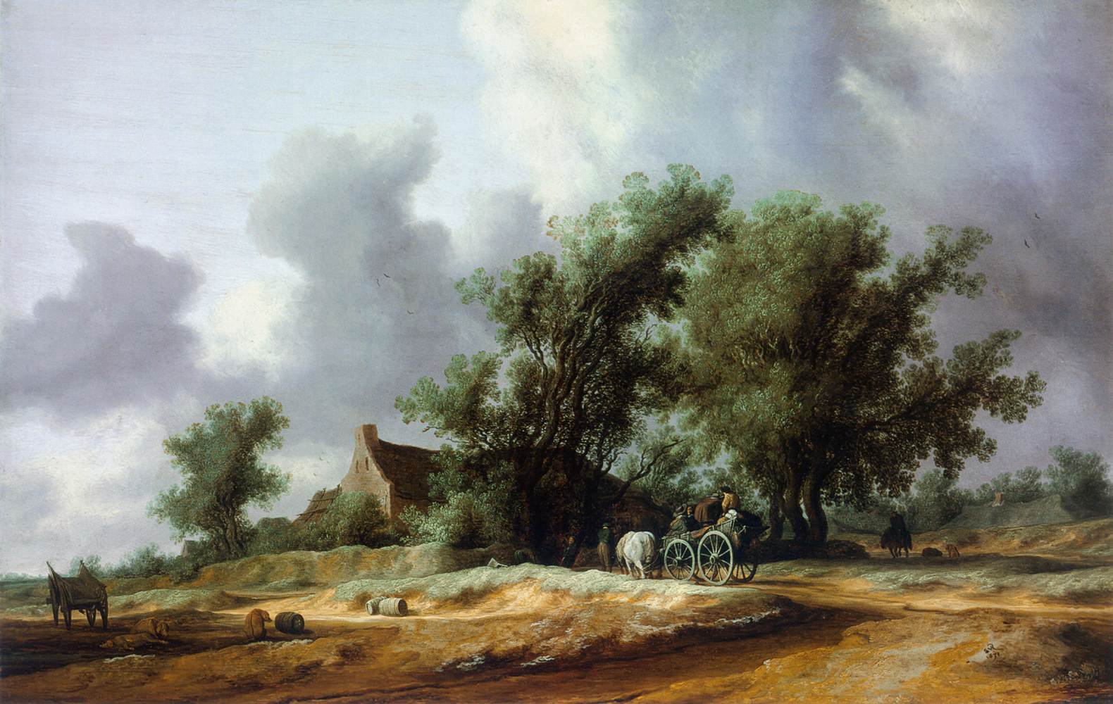 Road in the Dunes with a Passenger Coach ("After the Rain")