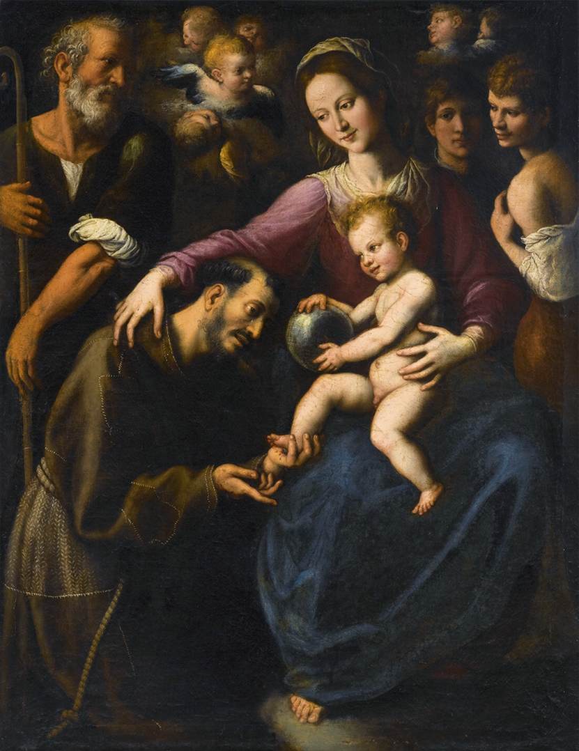The Holy Family with St Francis of Assisi