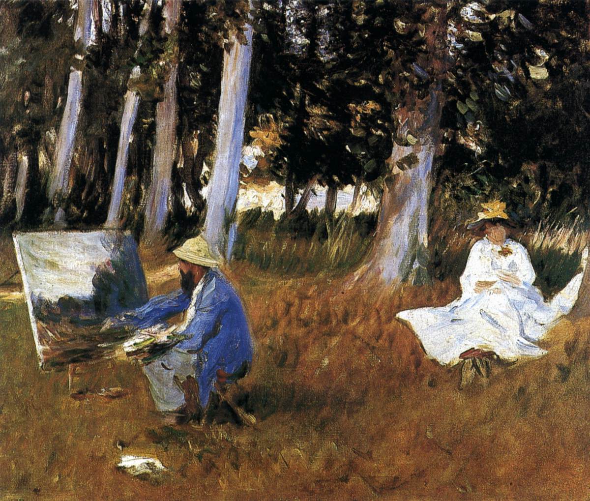 Claude Monet Painting at the Edge of a Wood