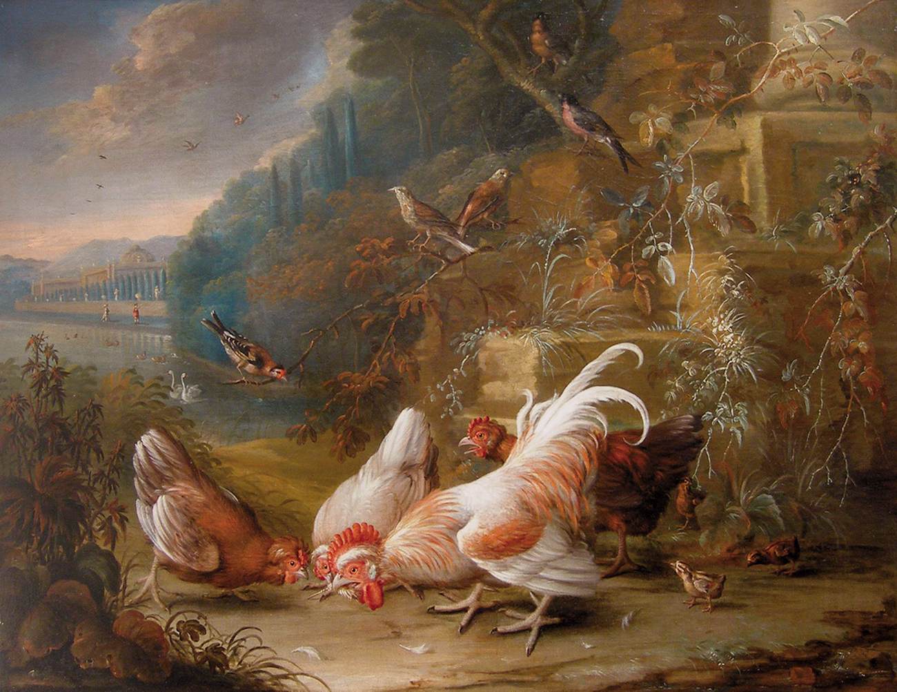Birds and Fowl in a Landscape