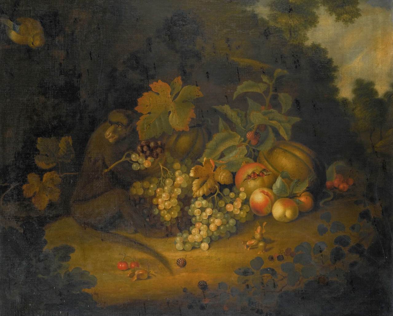 Still-Life of Fruit with a Monkey