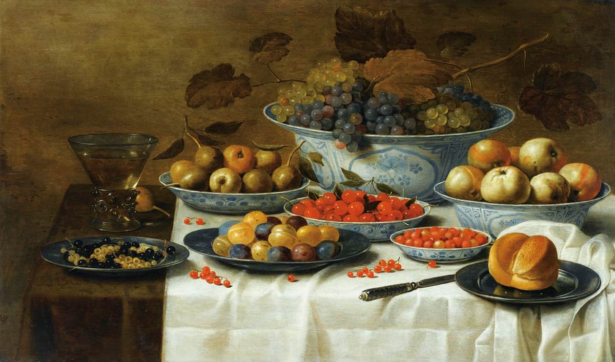 Still-Life with Fruits in Delft Porcelain