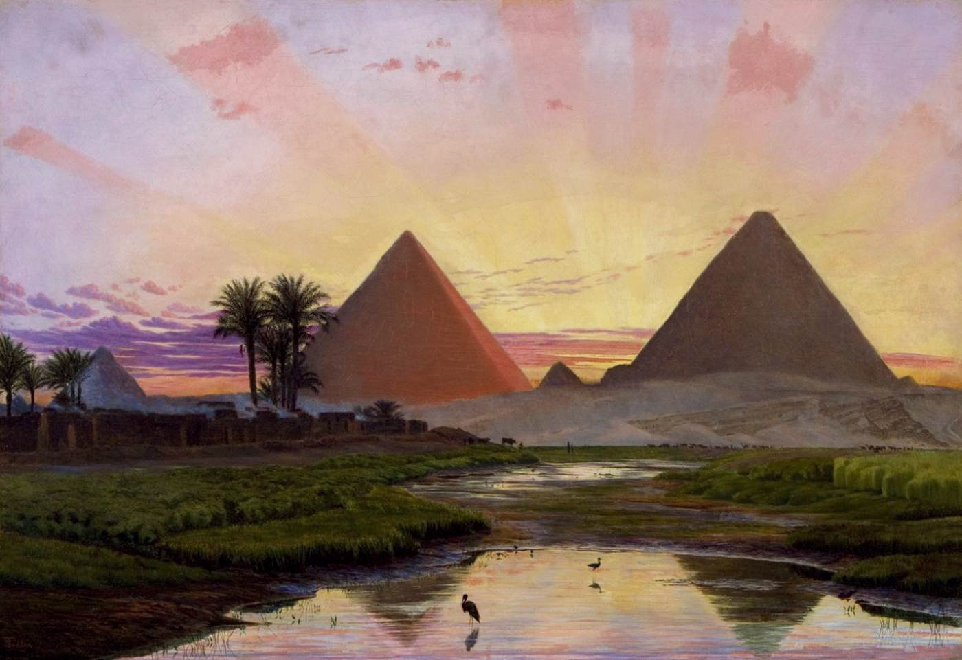 Pyramids of Gizeh, Sunset Afterglow