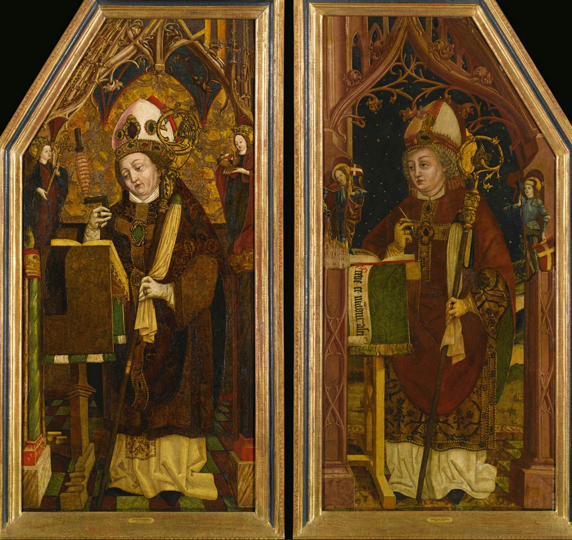 St Ambrose with St Florian and St George; St Erasmus with St Margaret and St Dorothy