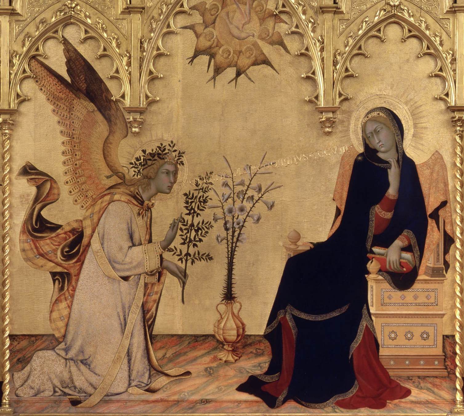 Annunciation and Two Saints (detail)