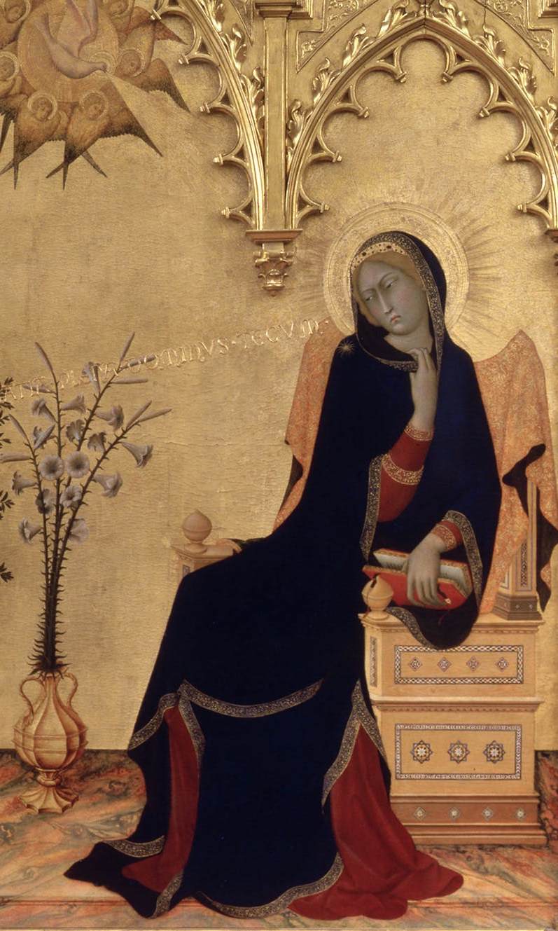 Annunciation and Two Saints (detail)