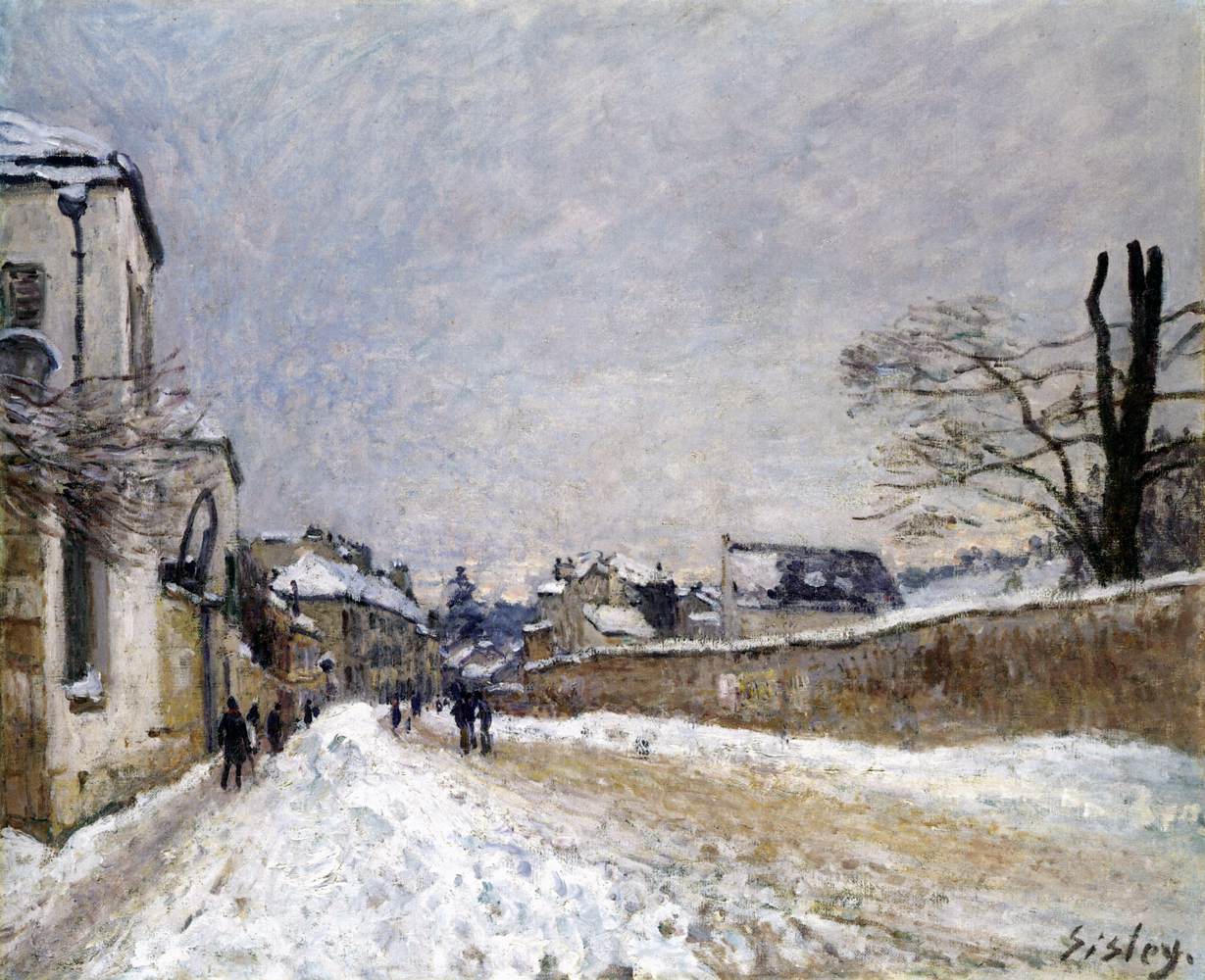 Rue Eugène Moussoir at Moret, Winter