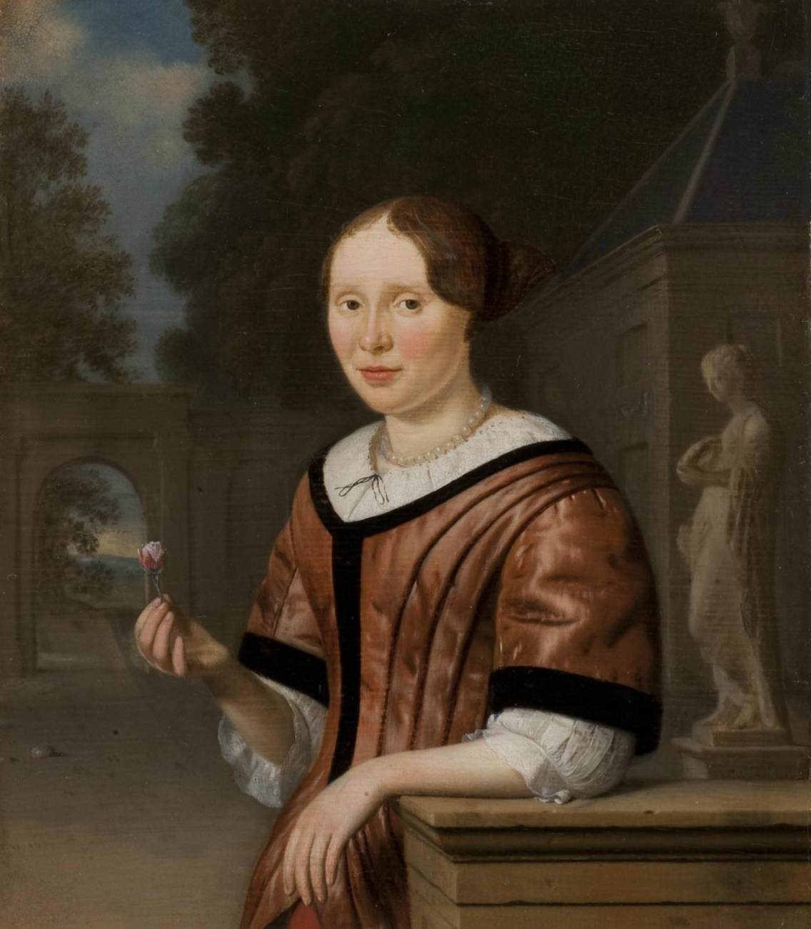 Portrait of a Lady Holding a Rose