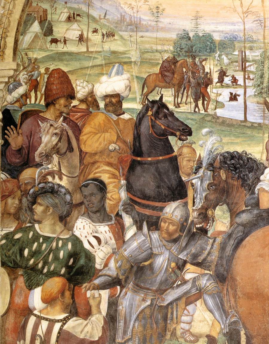 Life of St Benedict, Scene 30: Benedict Foretells the Destruction of Montecassino (detail)