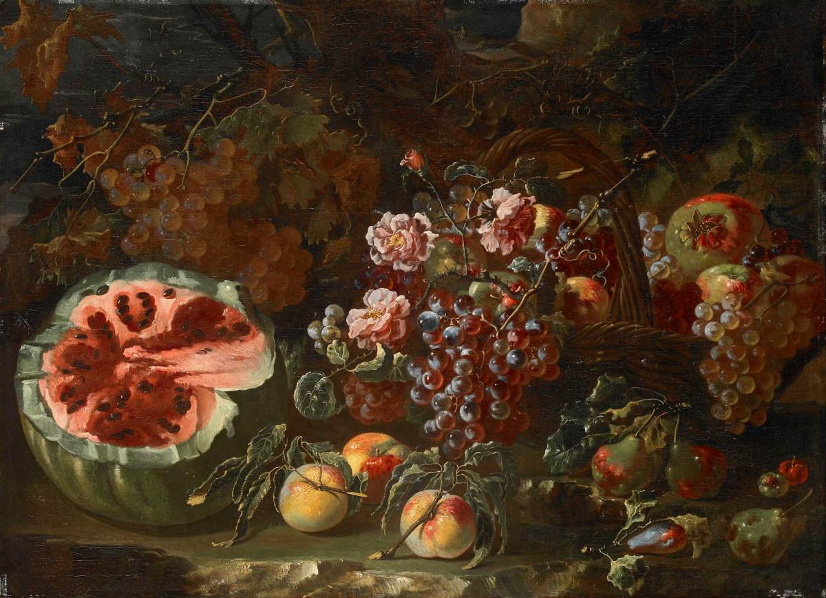 Still-Life with Fruit and Roses
