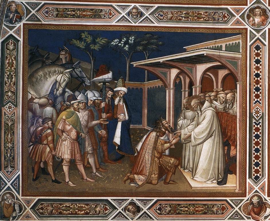 King Totila Kneels before St Benedict