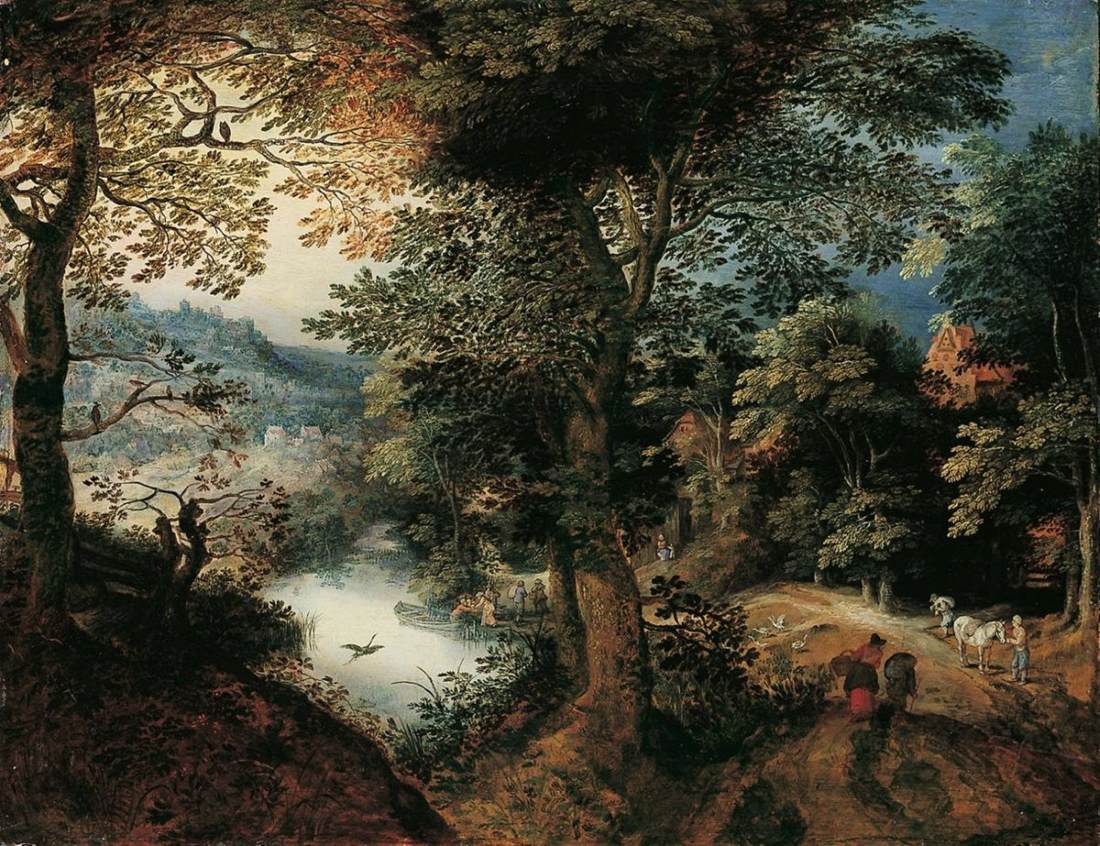 Forest Landscape with Peasants
