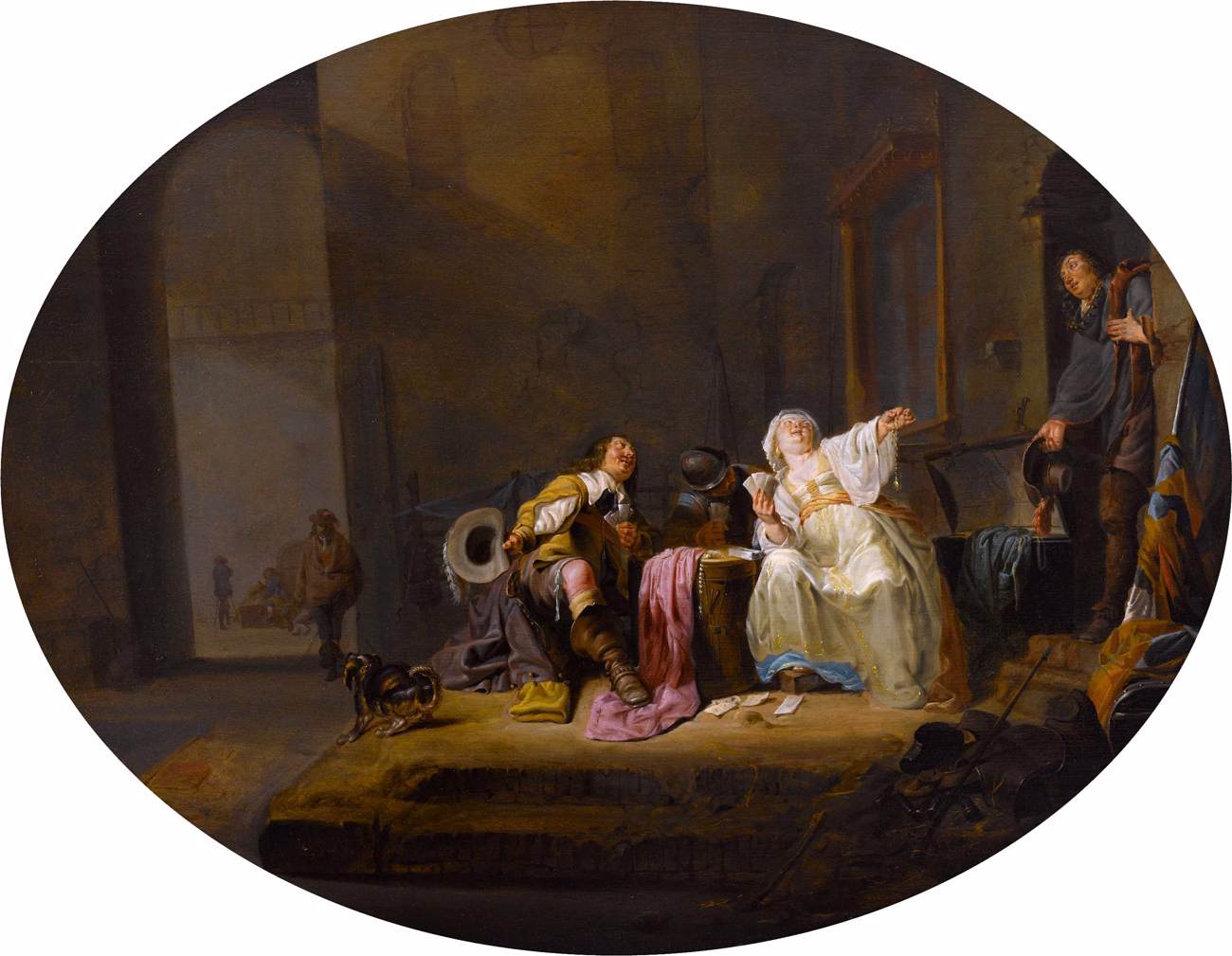 Card Game in a Courtyard