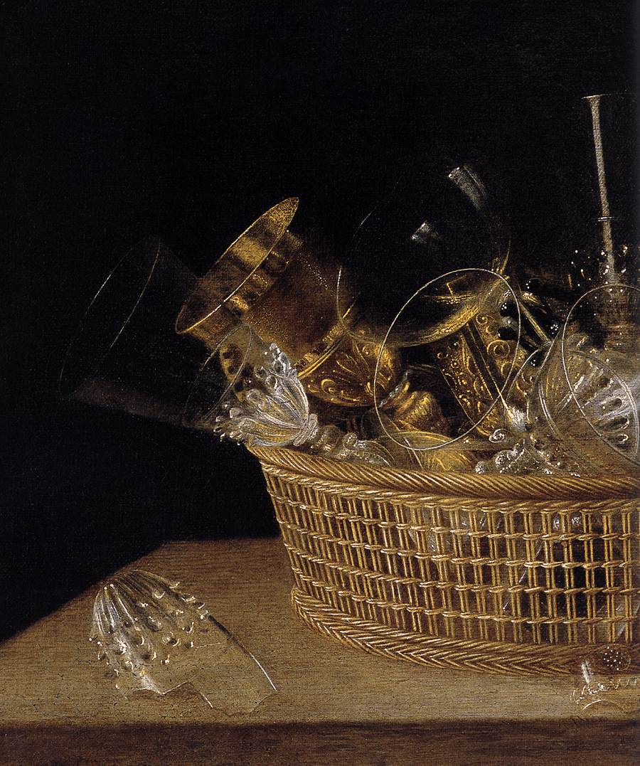Still-Life of Glasses in a Basket (detail)