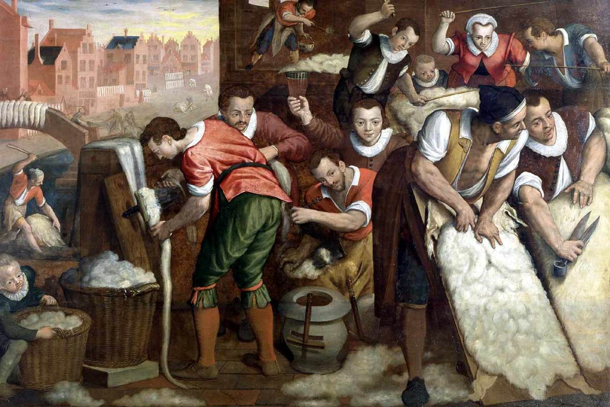 The Removal of the Wool from the Skins and the Combing