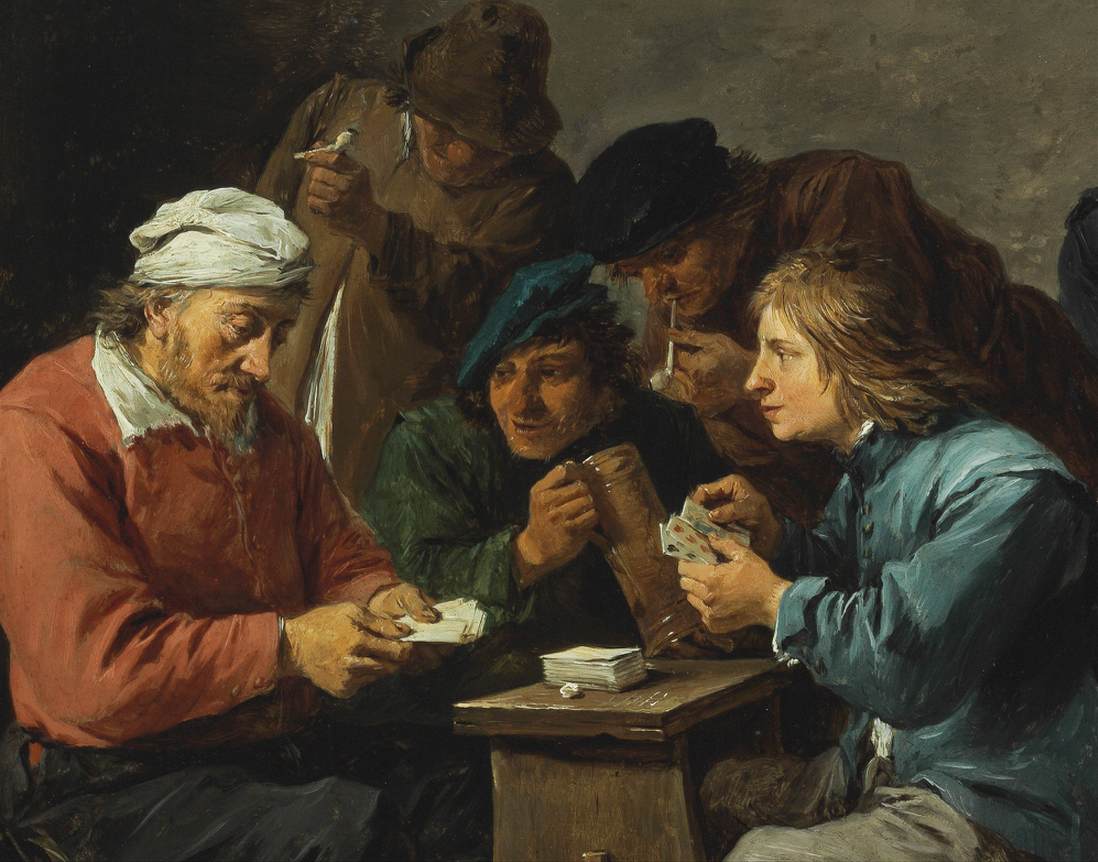 Peasants Playing Cards in an Interior (detail)