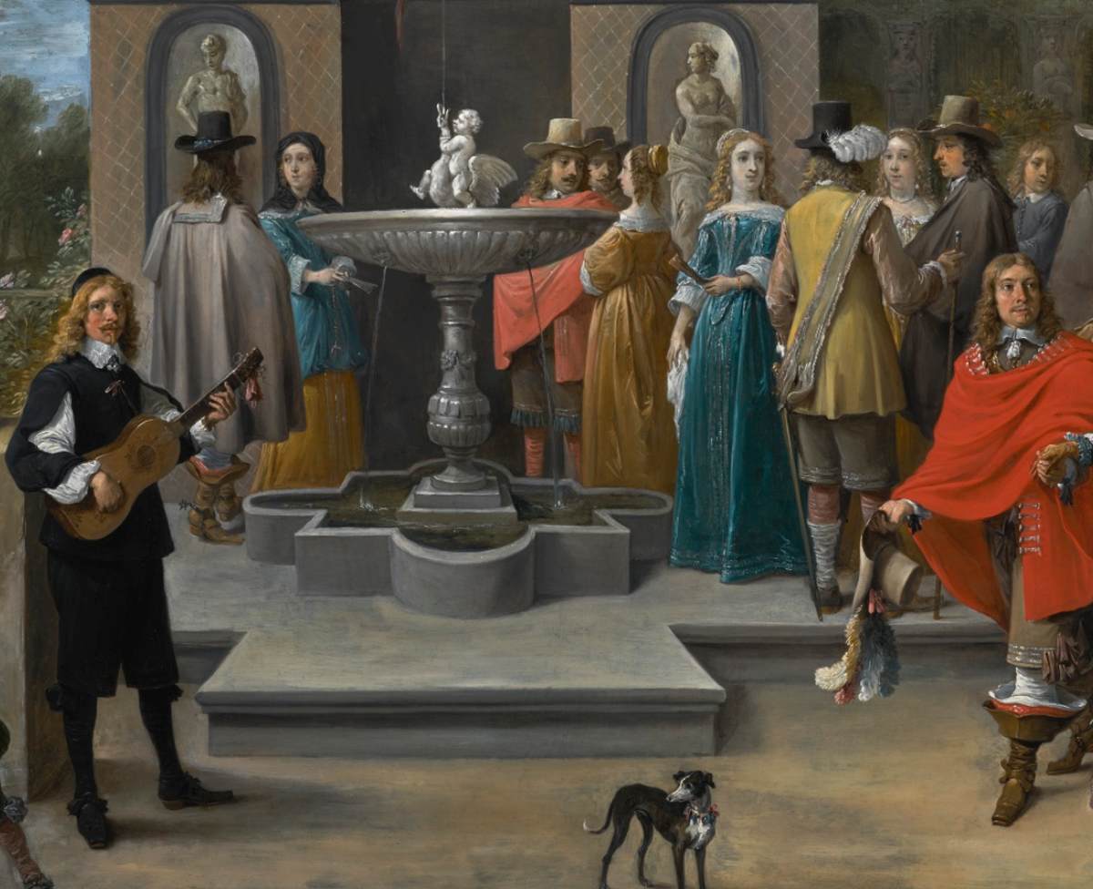 Elegant Company before a Pavilion in an Ornamental Garden (detail)