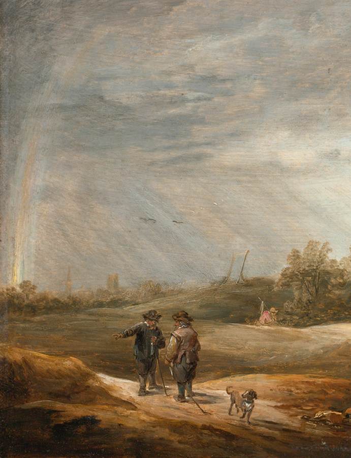River Landscape with Rainbow (detail)