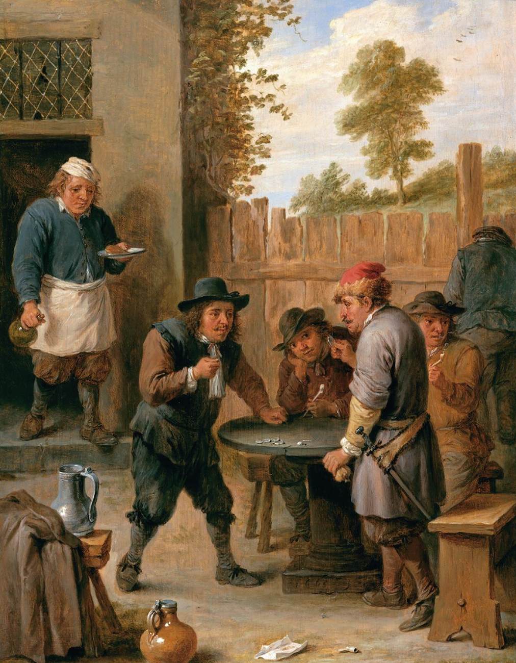Peasants Playing Dice outside an Inn