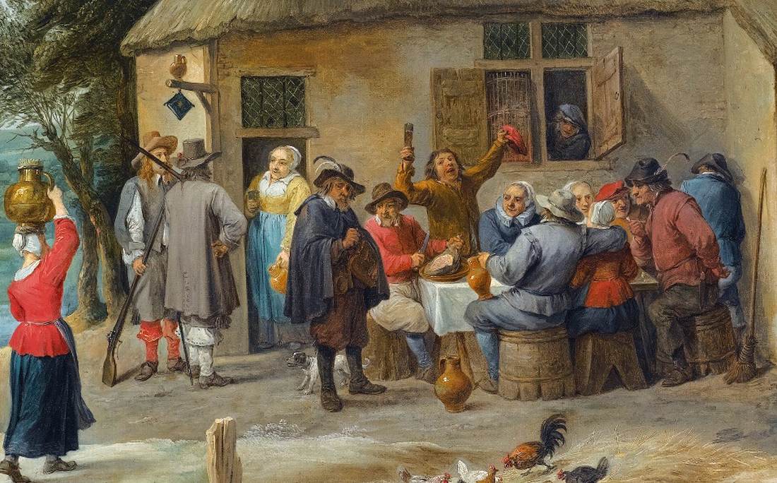 Countryside Inn with Revellers (detail)