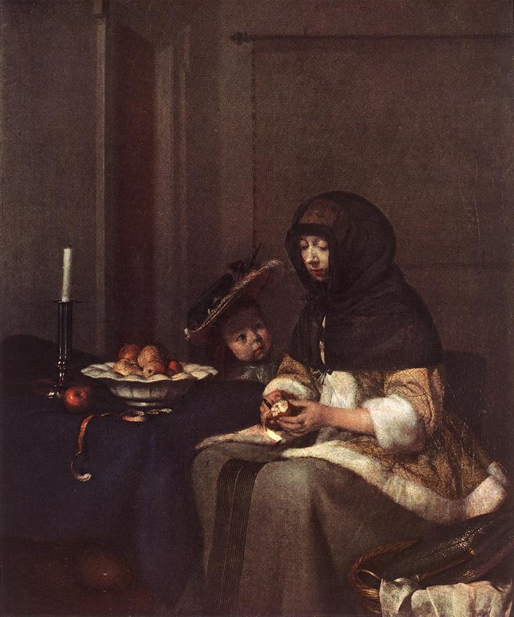Woman Peeling Apple