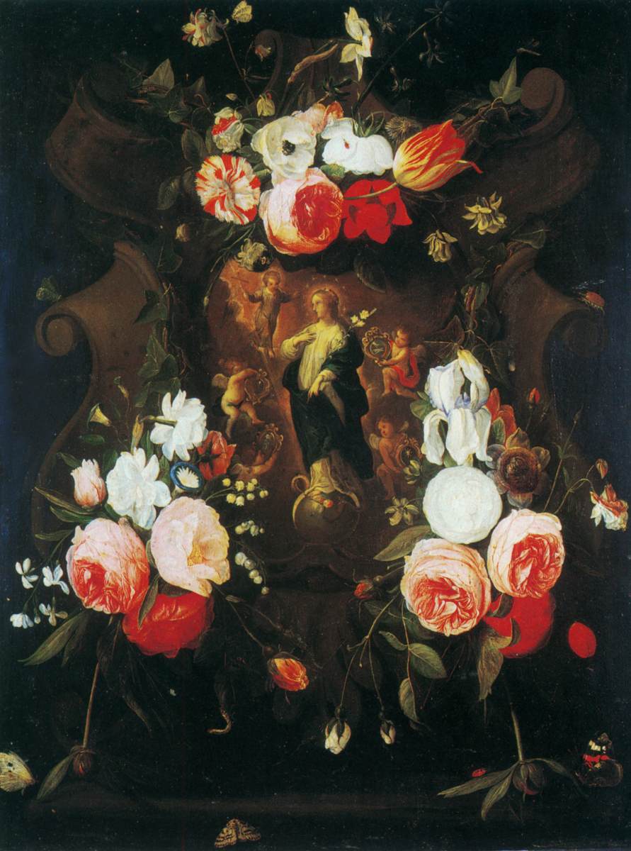 Garlands of Flowers surrounding Immaculate Conception