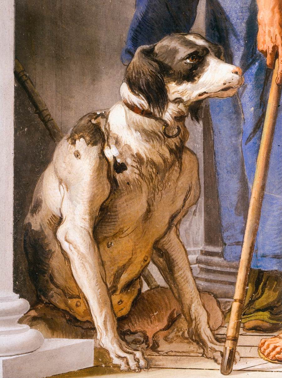 Soldiers between columns (detail)