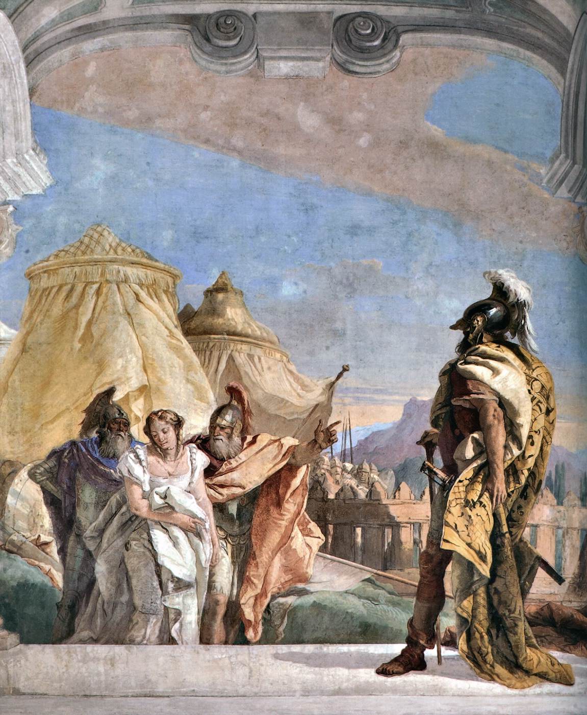 Eurybates and Talthybios Lead Briseis to Agamemmon (detail)