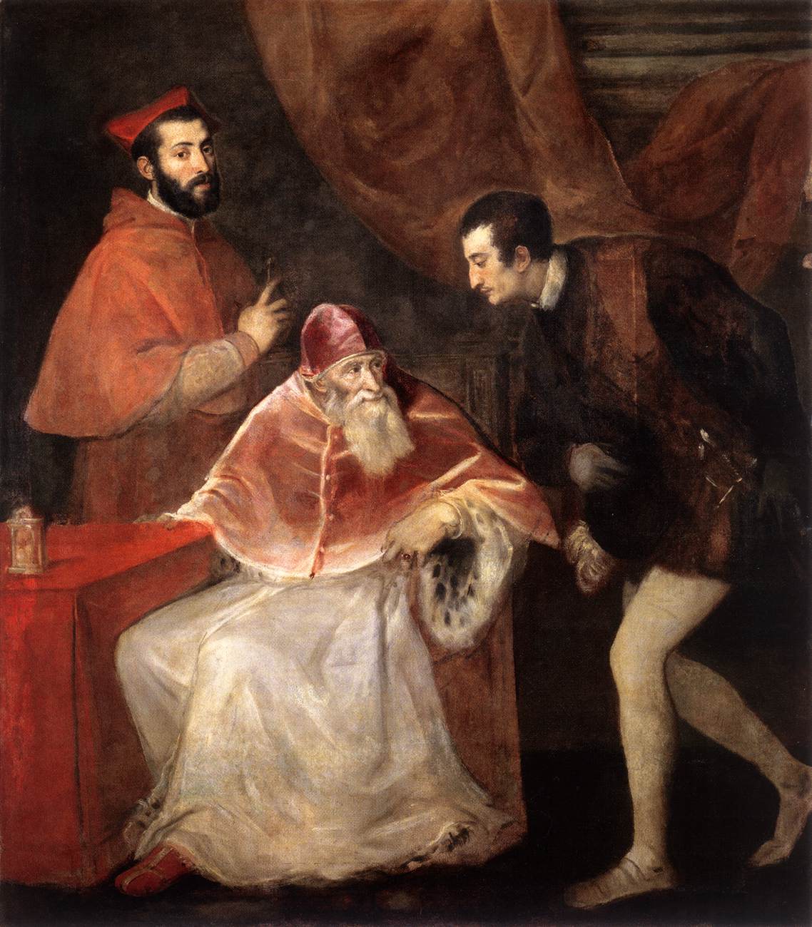 Pope Paul III with his Grandsons Alessandro and Ottavio Farnese