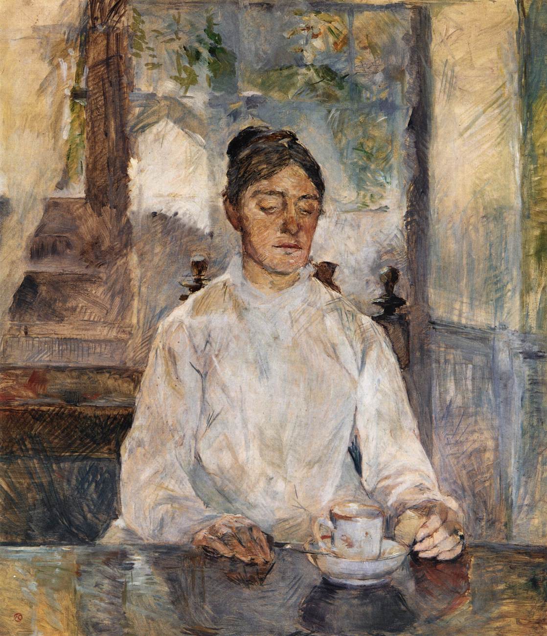 Countess Adèle de Toulouse-Lautrec, the Artist's Mother at Breakfast in Malromé Château