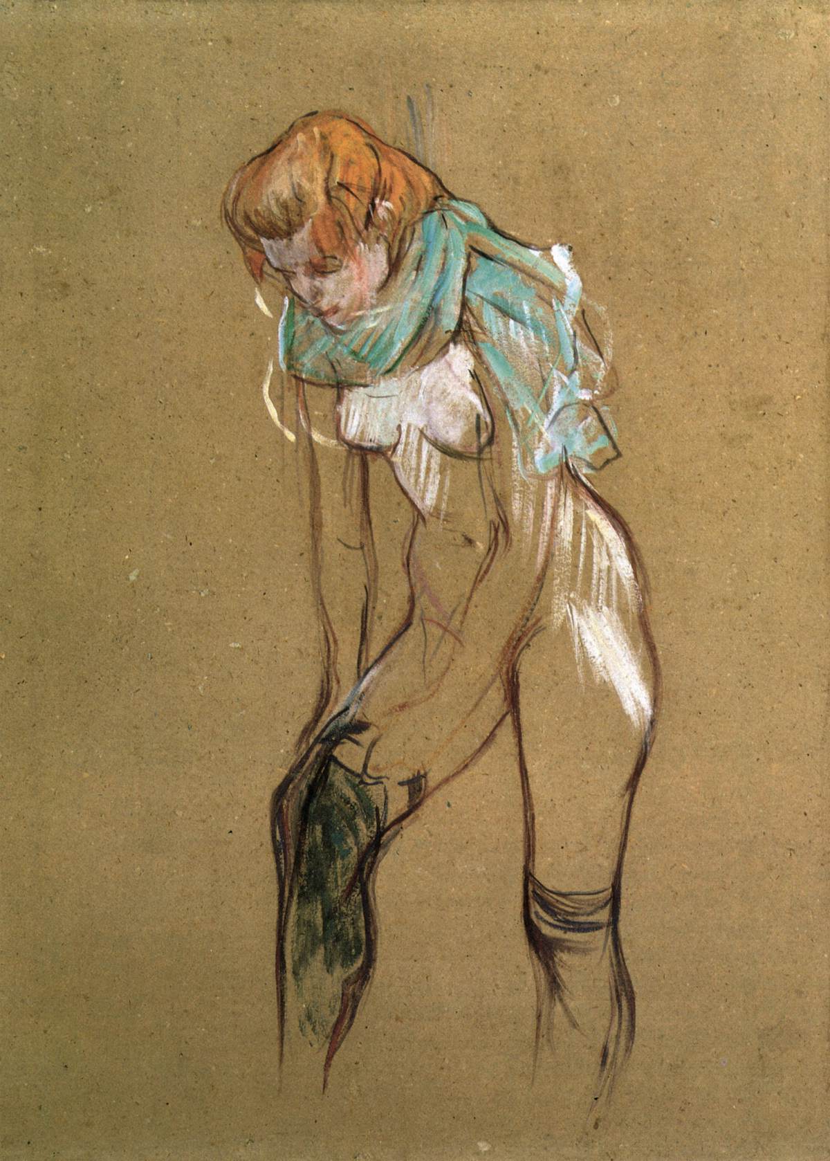 Woman Pulling up her Stocking (study)
