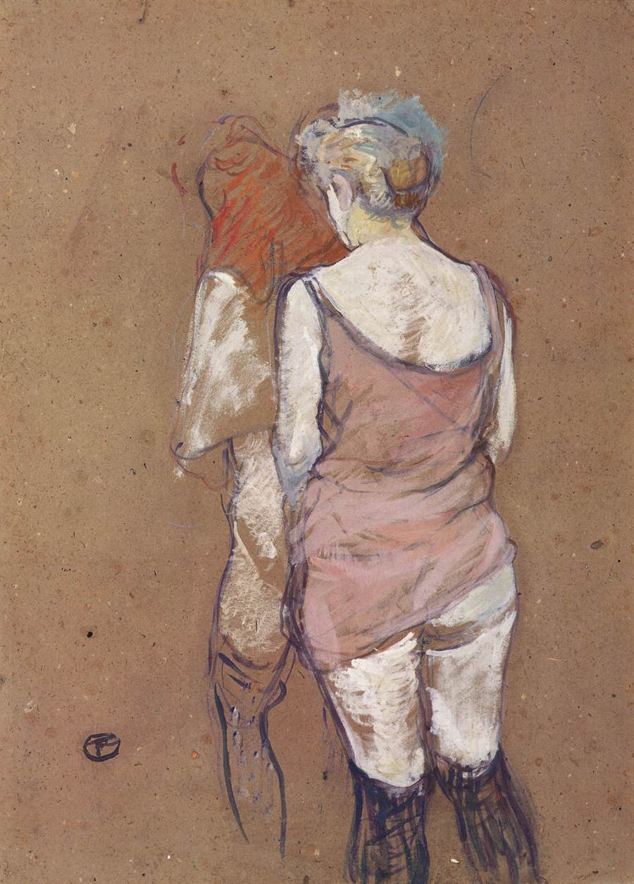 Two Half-Naked Women Seen from behind in the Rue des Moulins Brothel