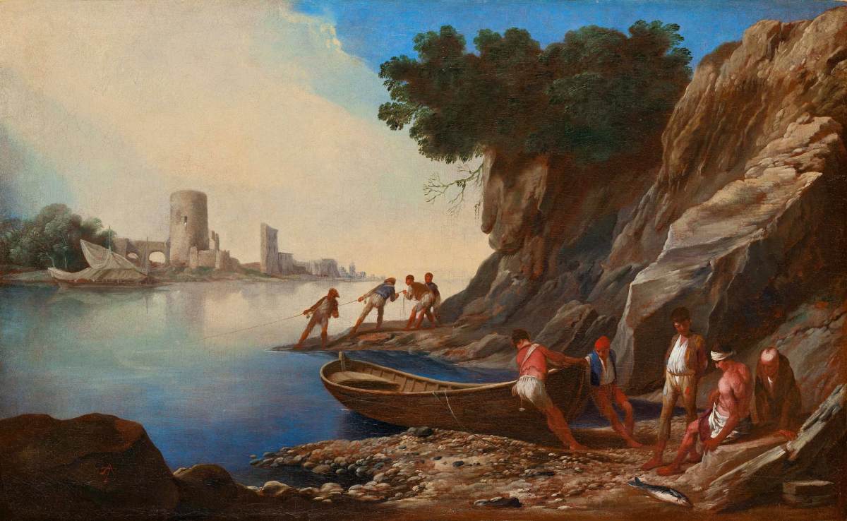 Coastal Landscape with Fishermen
