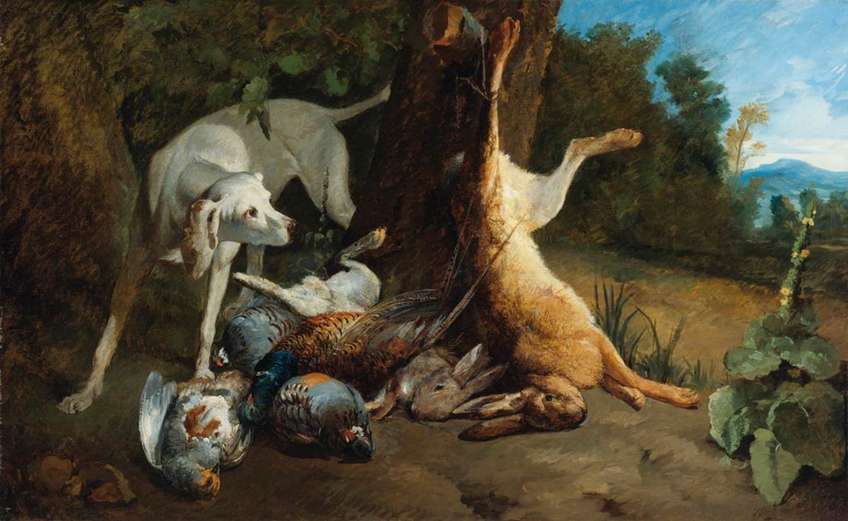 A Hound with Dead Game in a Landscape