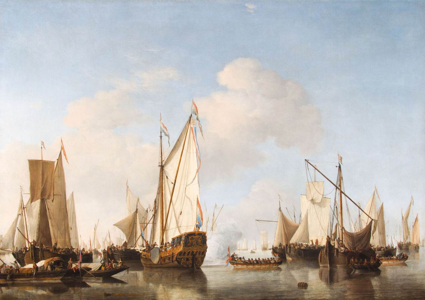 A States Yacht and Other Vessels in Light Air
