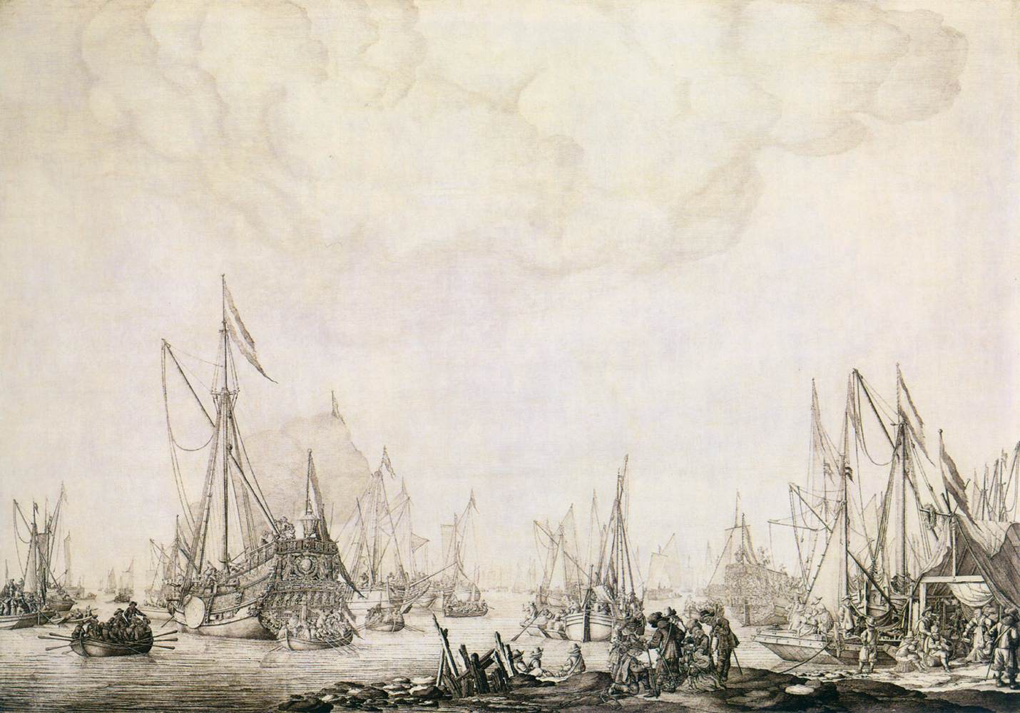 Frederick Henry's Fleet Waiting on the Merwede River near Dordrecht, 1646
