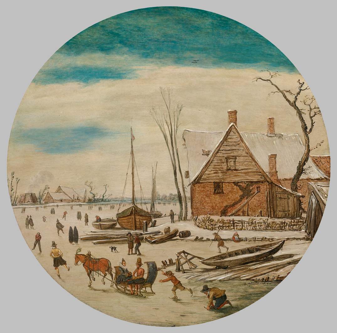 Winter Landscape with Skaters and a Farm House