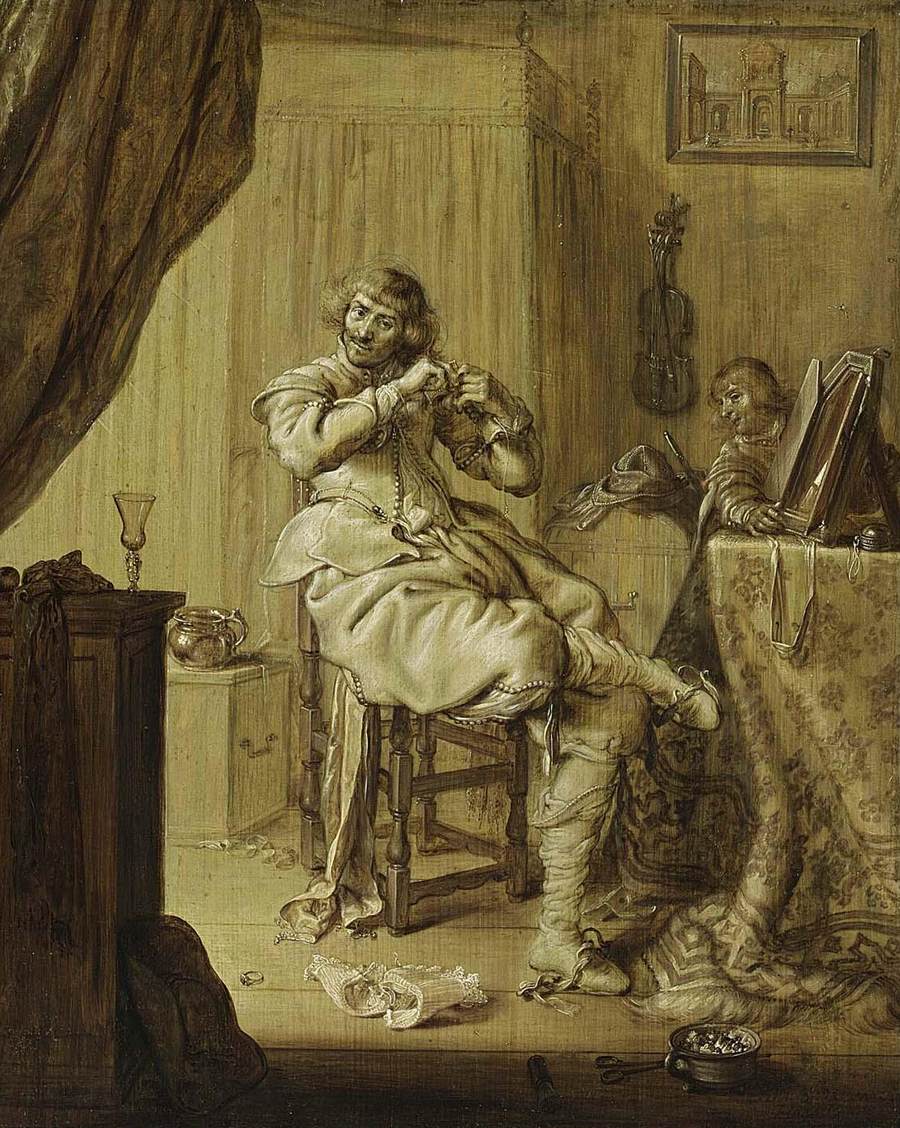 A Cavalier at His Dressing Table