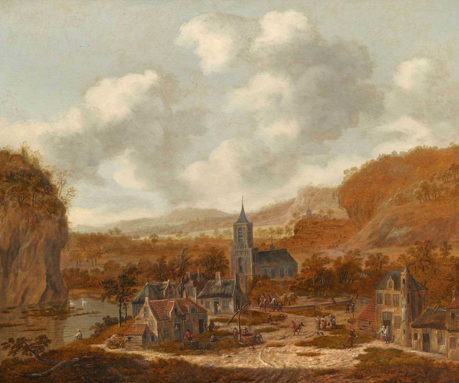 Town in a Hilly Landscape